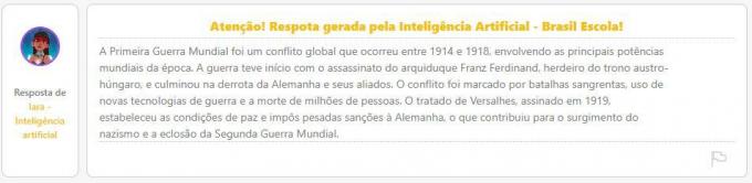 Jawaban dari Iara, Artificial Intelligence do Brasil Escola 
