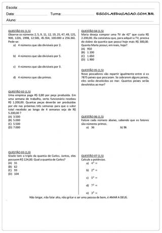 أنشطة الرياضيات إجابة الصف السادس