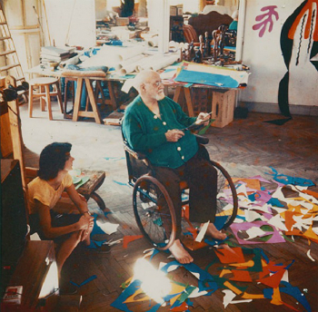 Matisse in his studio in Nice in 1952