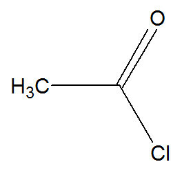 Structural formula of ethanoyl chloride