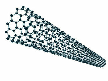 Илустрација микроскопске наноцеви од угљеника