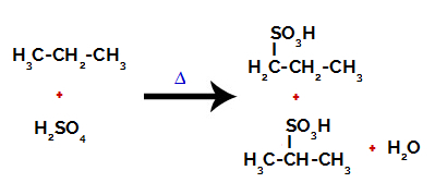 Products formed from the sulfonation of propane