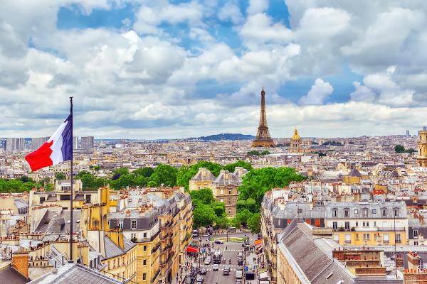 Paris city aerial view