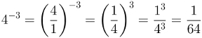 Negatief exponentvermogen, berekening 1