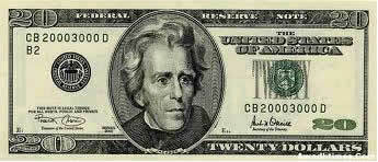 US twenty dollar bill