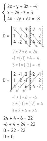 Example of part of solving linear systems with 3 equations