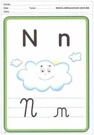 Ilustrowany alfabet - litera N