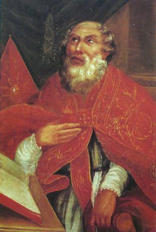 Sant'Agostino scrive le sue opere.
