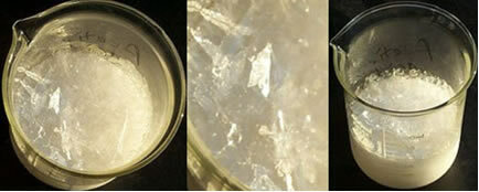 Glacial acetic acid looks like ice