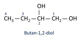 Strukturní vzorec butan-1,2-diolu