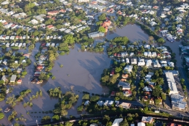 Stadt Brisbane, Australien, leidet 2011 unter Überschwemmungen