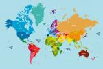 خريطة العالم: القارات والبلدان والعواصم والمحيطات