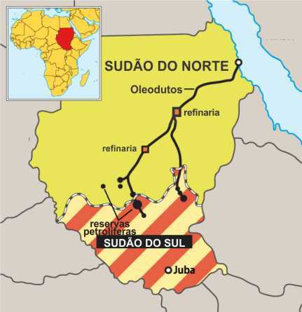 スーダンと南スーダンの戦略、部門、リソースの地図