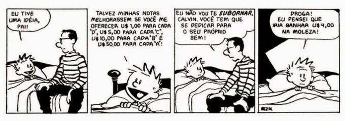 Calvin sarjakuva lahjonnasta