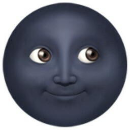 nymåne emoji med ansikte