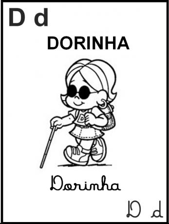 Иллюстрированный алфавит Turma da Mônica - буква D