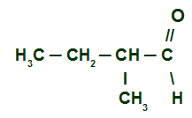 Structural formula of 2-methyl Butanal