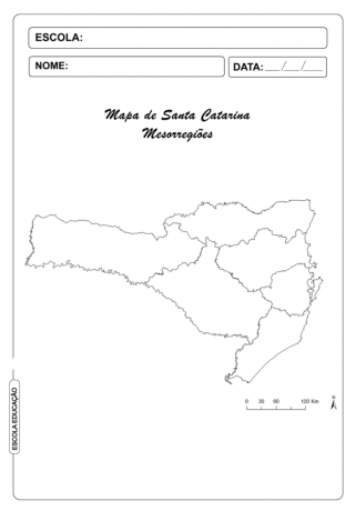 Santa Catarina térkép a színezéshez