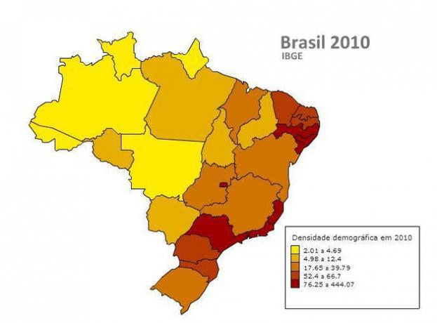 जनसांख्यिकीय घनत्व: यह क्या है, कलन और ब्राजील में