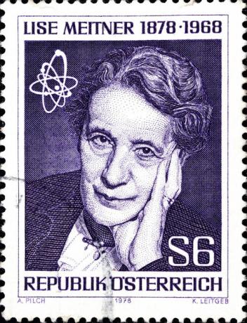 Bilim adamı Lise Meitner'in hatıra pulu.
