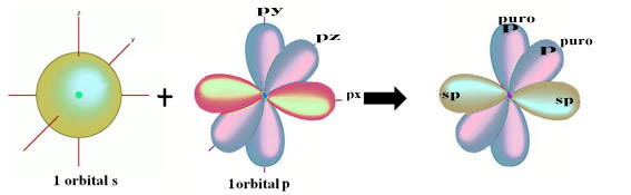 Formation of sp hybrid orbitals