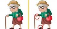 あなたの心をテストしてください: 15 秒以内に、老婦人の画像の 3 つの違いを見つけてください。
