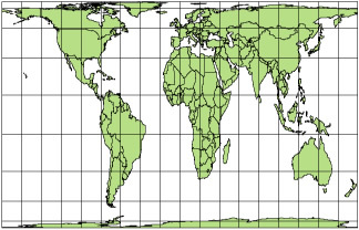 Peters Projection. Peters or Gall-Peters projection