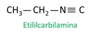  Etyylikarbyyliamiinin kemiallinen rakenne