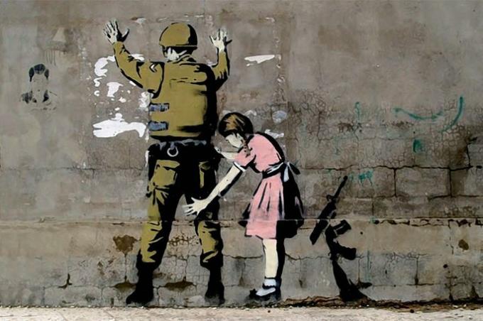 Stoppen Sie und suchen Sie nach Banksy