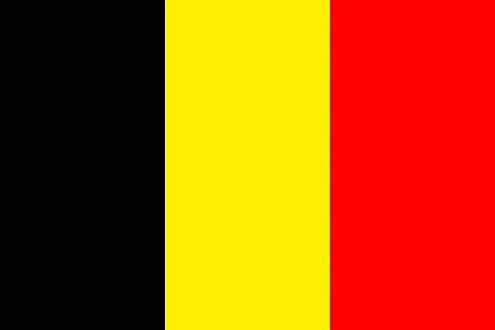 Belgiens flagga i svarta, gula och röda färger.