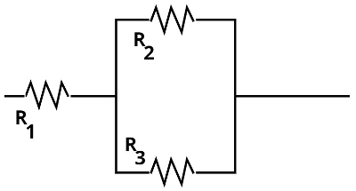 I denne type tilknytning løses den ækvivalente modstand mellem R2 og R2 først.