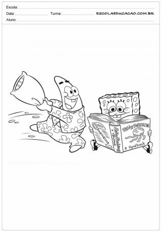 spongebob reading book