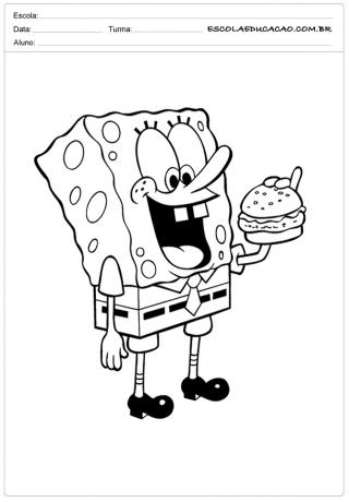Spongebob eating sandwich