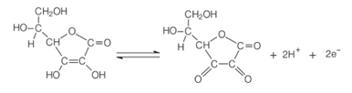 Oxidation of ascorbic acid to dehydroascorbic acid