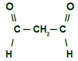 Structural formula of an aldehyde that has two carbonyls