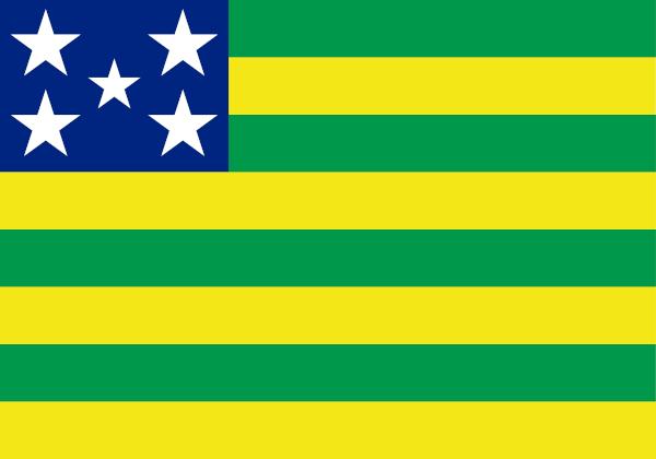 Flagge von Goiás, Bundesstaat Mittlerer Westen.