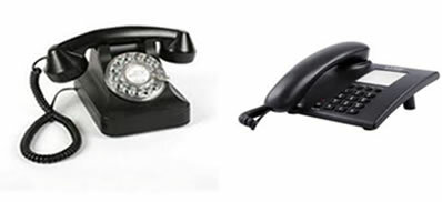 Over time, telephone devices became more modern.