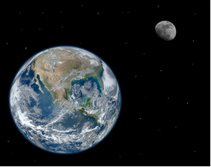 العلاقة بين الأرض والقمر