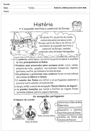 Actividades 5º de Historia - Expansión Marítima