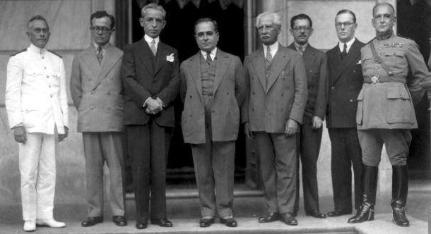 Getúlio Vargas ve bazı bakanları, geçici hükümetin ilk yılı olan 1931'de.