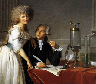 Lavoisier z żoną i asystentką Marie Anne