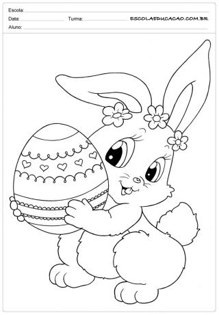 Dibujos para colorear de Pascua - Conejito