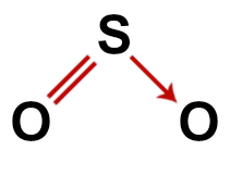 A kén-dioxid megfelelő szerkezeti képlete