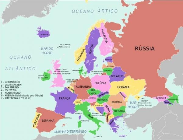 Европске земље: списак и главни градови