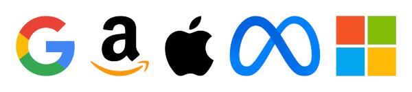 โลโก้ของเทคโนโลยีขนาดใหญ่ที่ก่อตัวเป็น Big Five