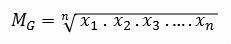 Geometric mean formula