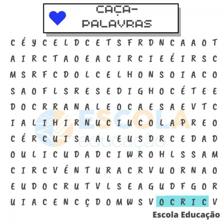 Word Search: The challenge here is to find the word 'circus'