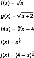 ルート関数の例。