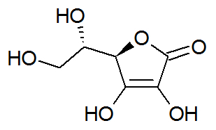 Chemical structure of ascorbic acid