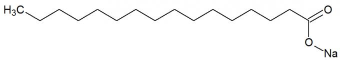 Structural formula of a soap